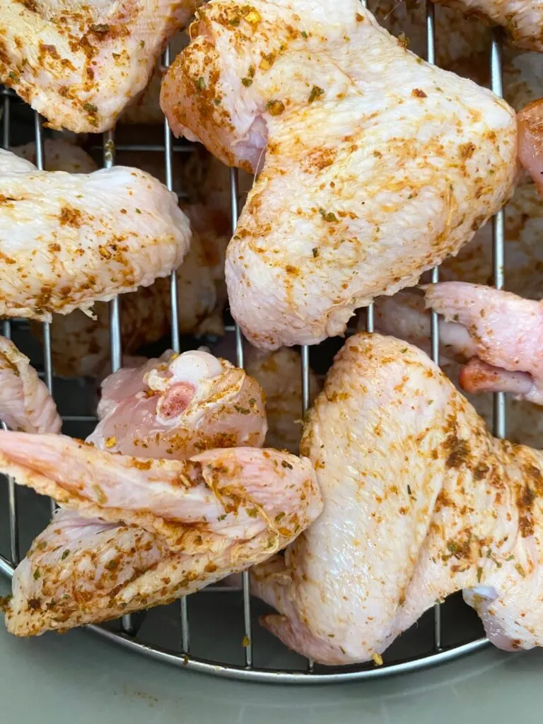 chicken wings on rack in air fryer