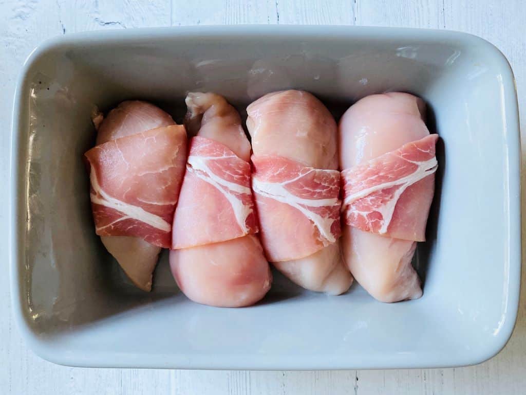 chicken wrapped in bacon for Hunters Chicken