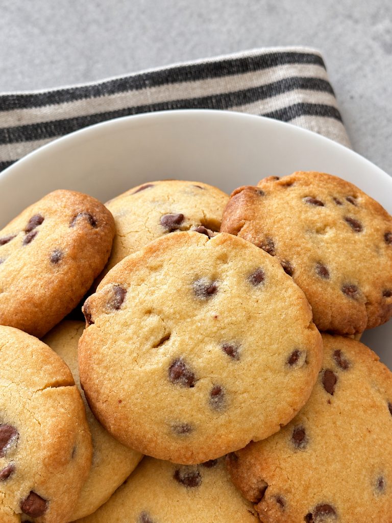 chocolate chip cookies on a plate