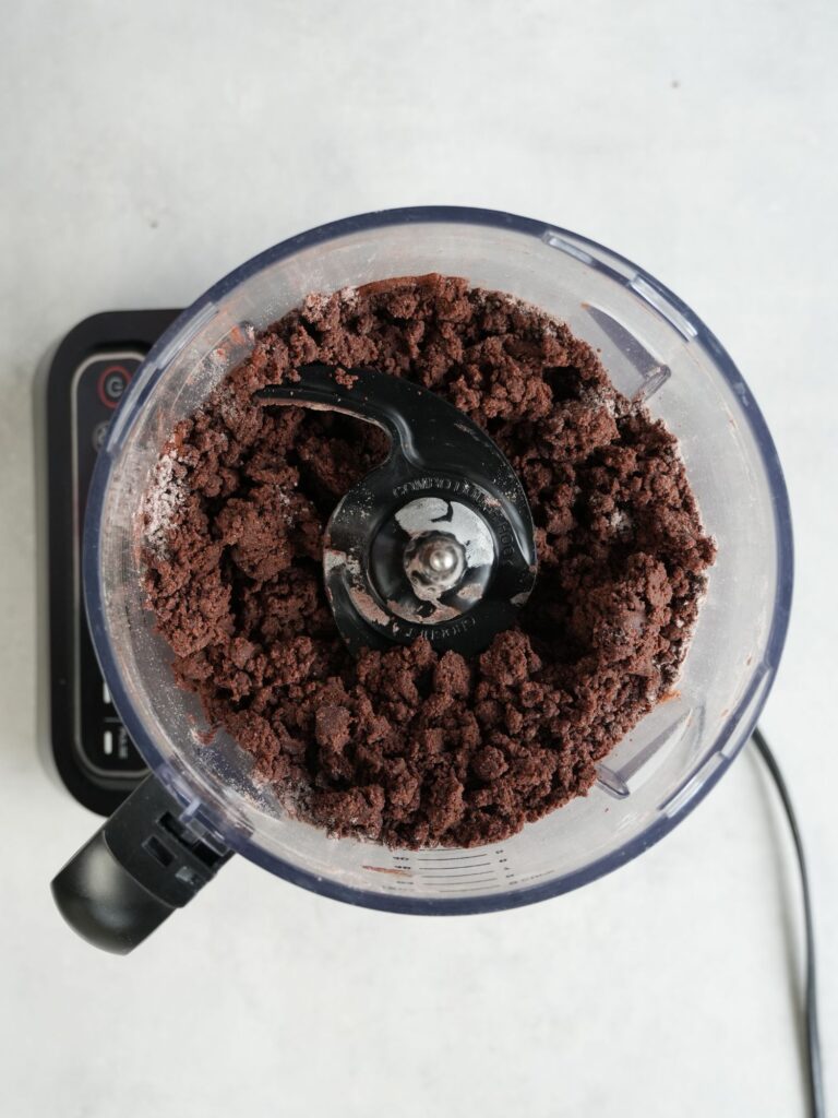 dough for shortbread in a food processor