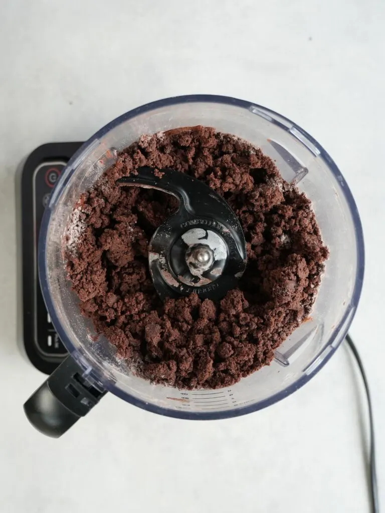 dough for shortbread in a food processor