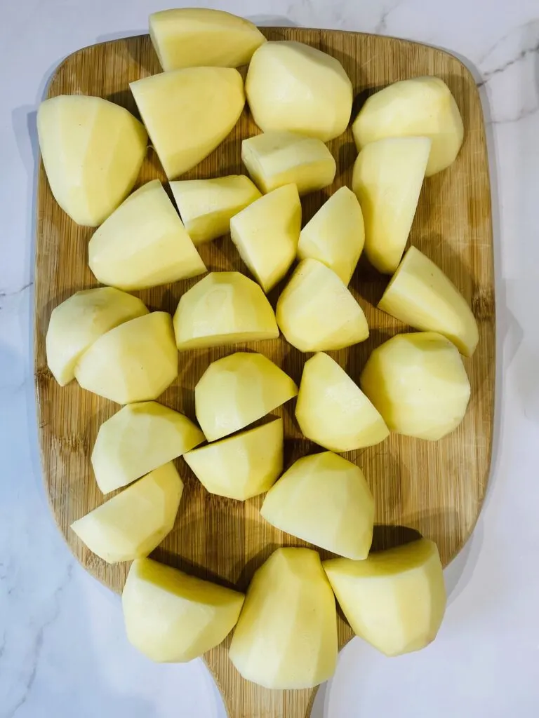 chopped potato for mash