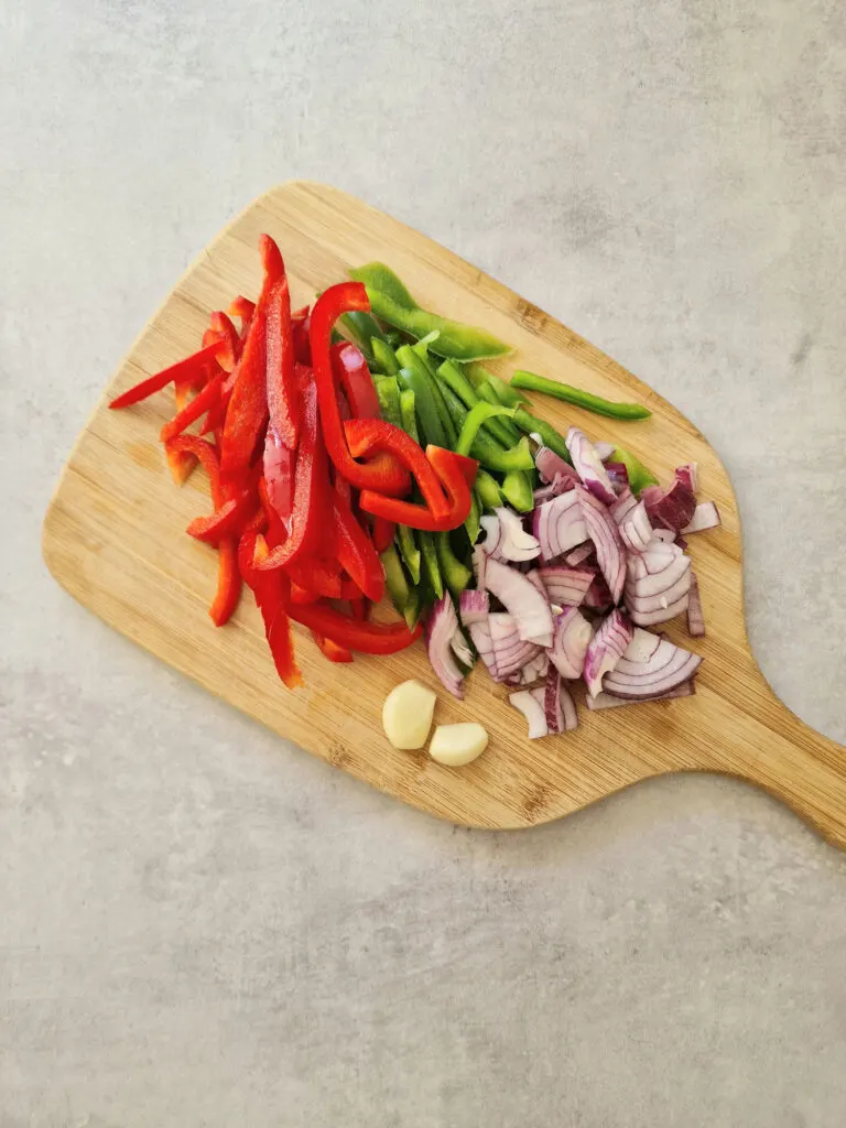 chopped vegetables for stir fry