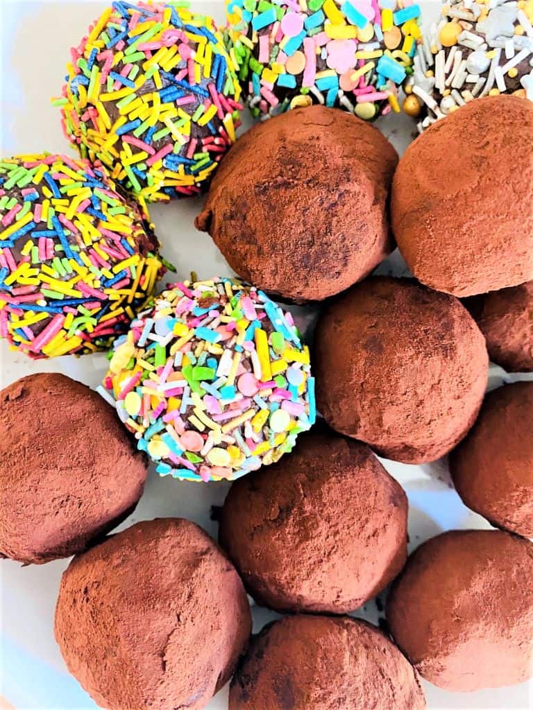 cocoa covered chocolate truffles