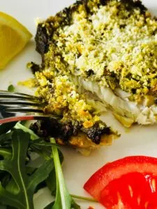 Air Fryer Cod in Pesto Breadcrumbs