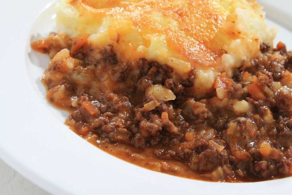 cottage pie served on a plate