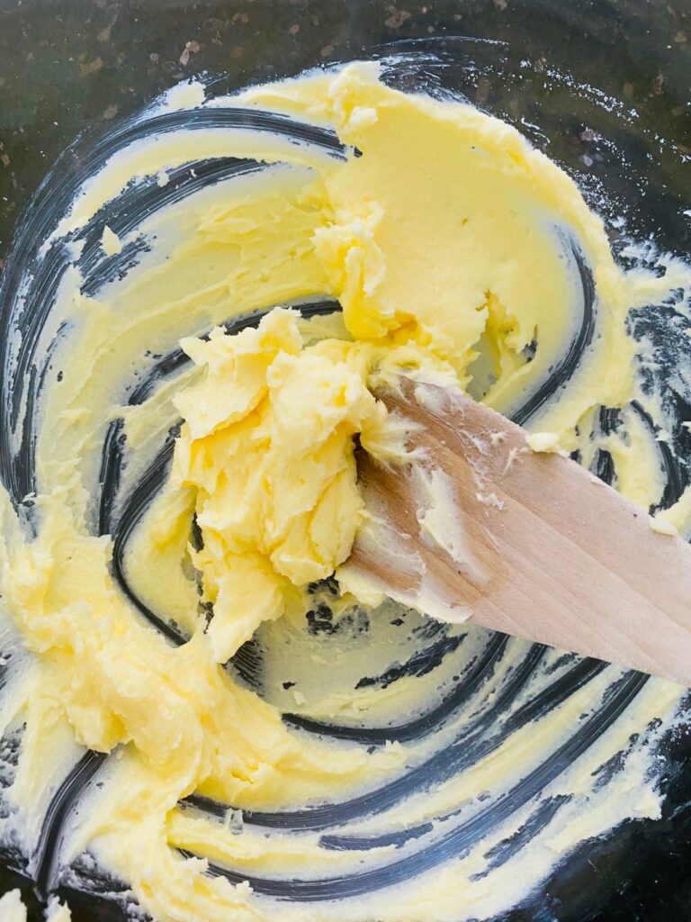 creamed butter and sugar