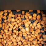 croutons in air fryer basket