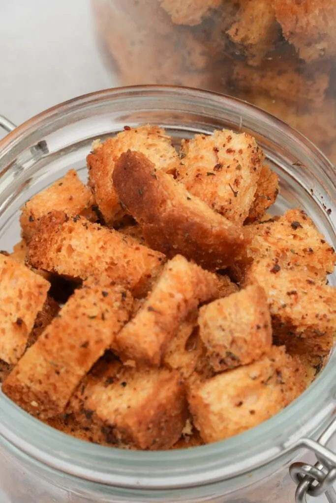 croutons in storage jar