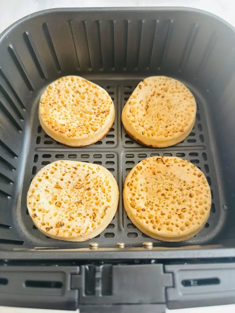 crumpets in air fryer basket