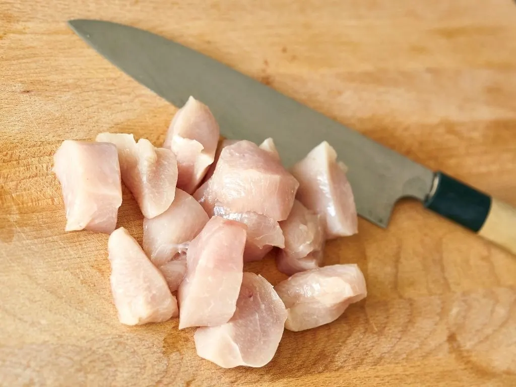 cut up chicken breasts