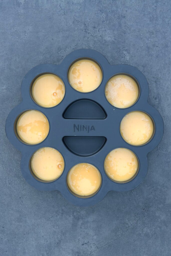 egg mixture in silicone mould
