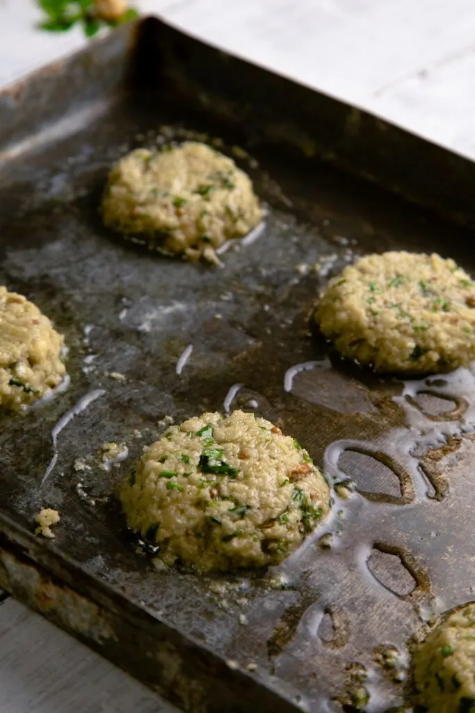 falafel baking tray olive oil