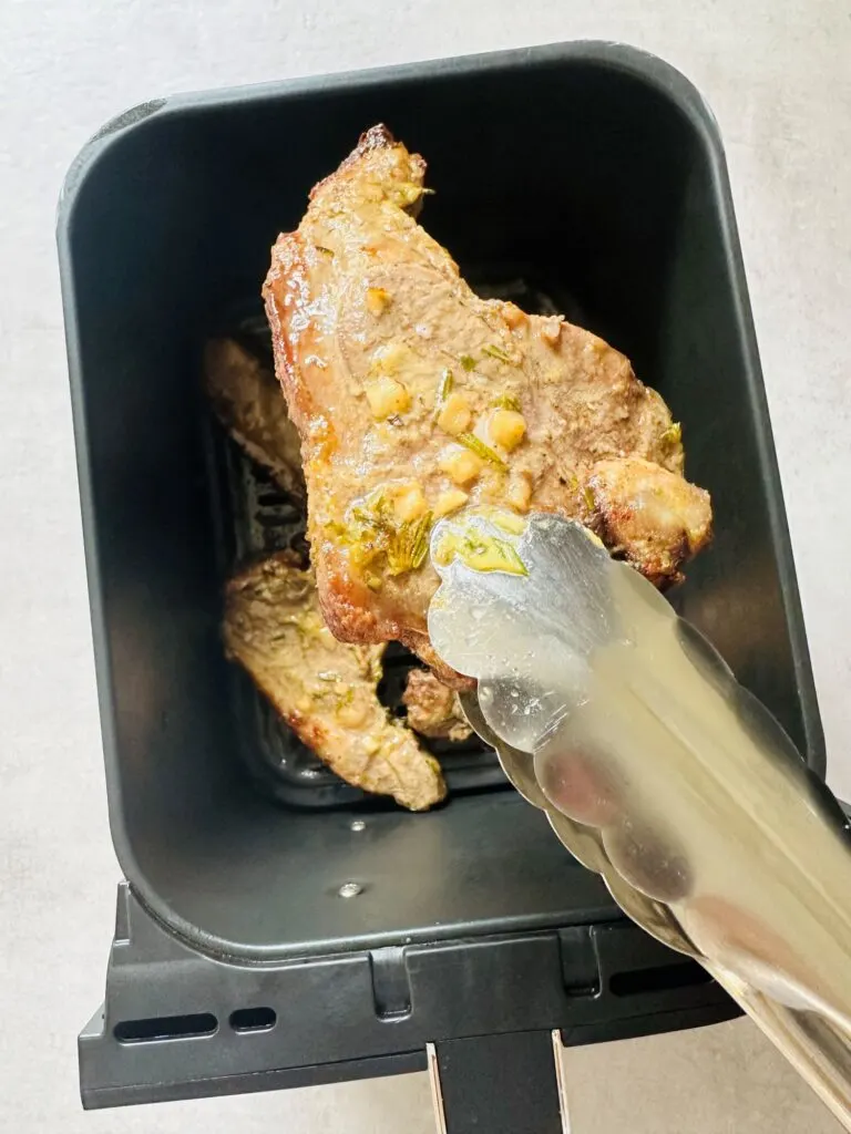 flipping lamp chops in air fryer