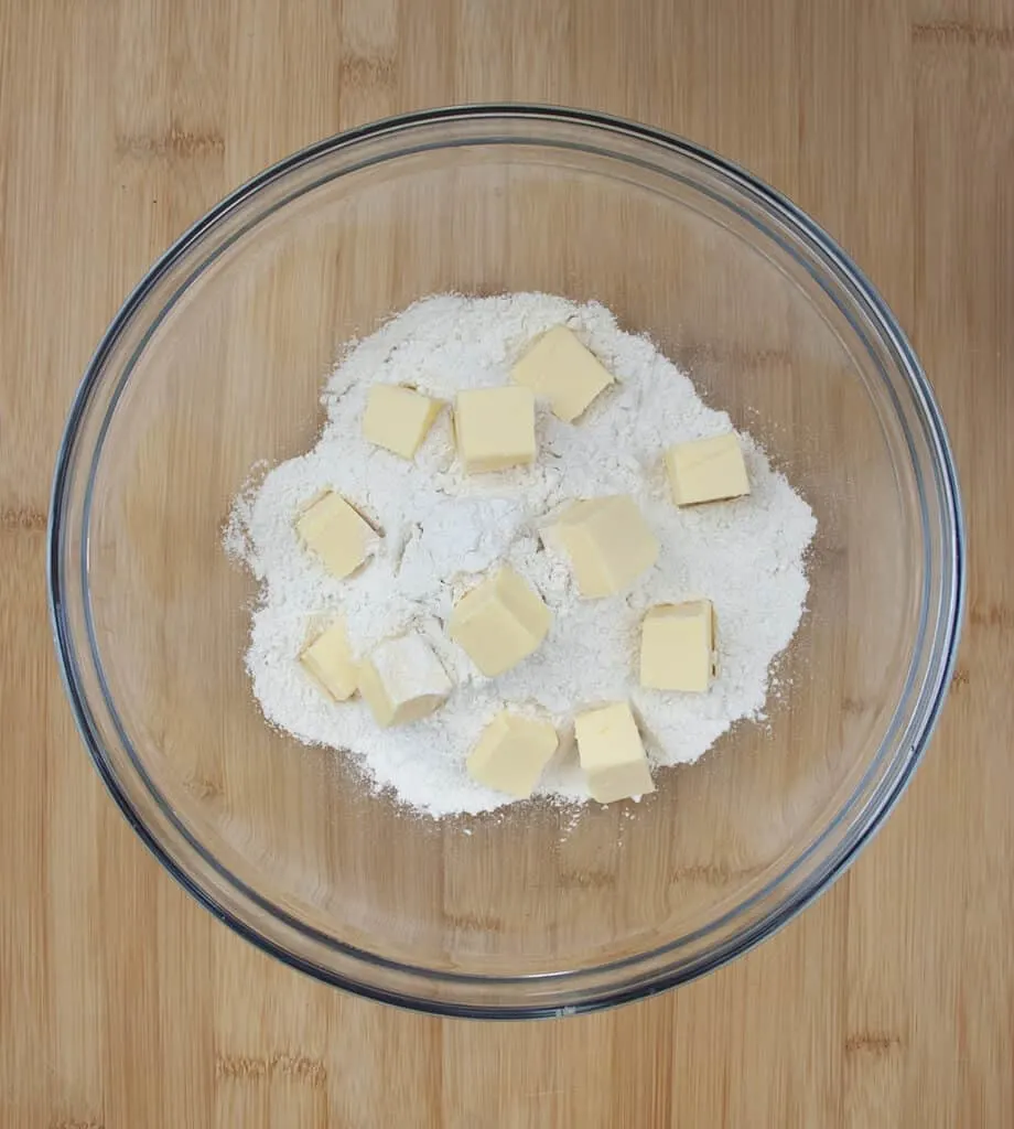 flour and butter in bowl