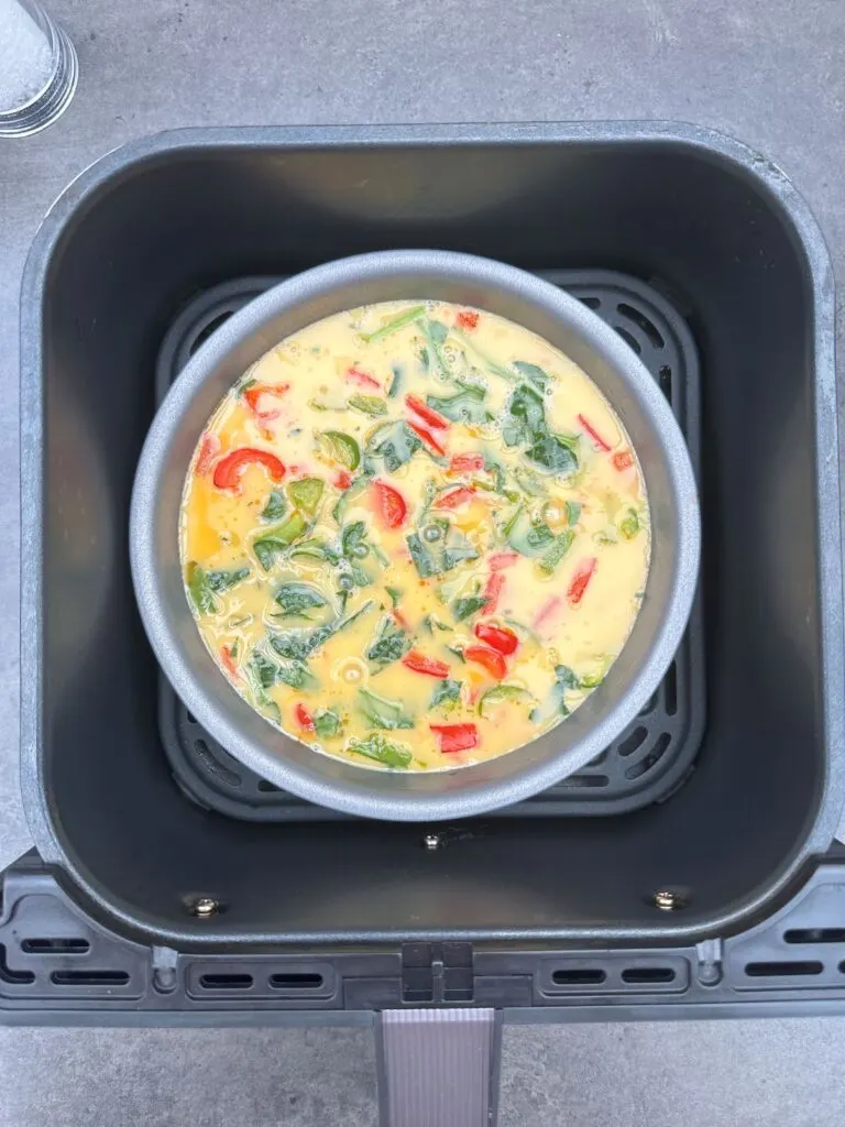 frittata mixture in air fryer