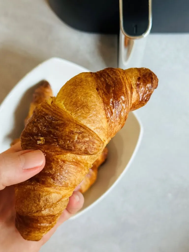 frozen croissant cooked in air fryer