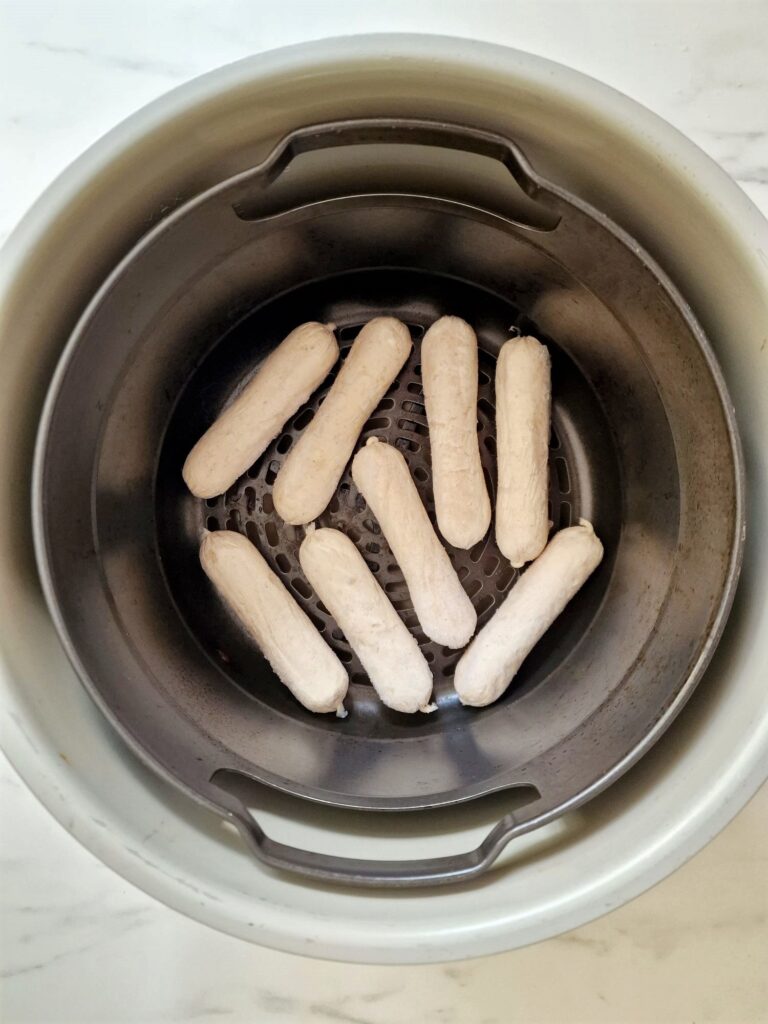 frozen sausages in air fryer basket