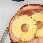 air fryer gammon steak with grilled pineapple on top