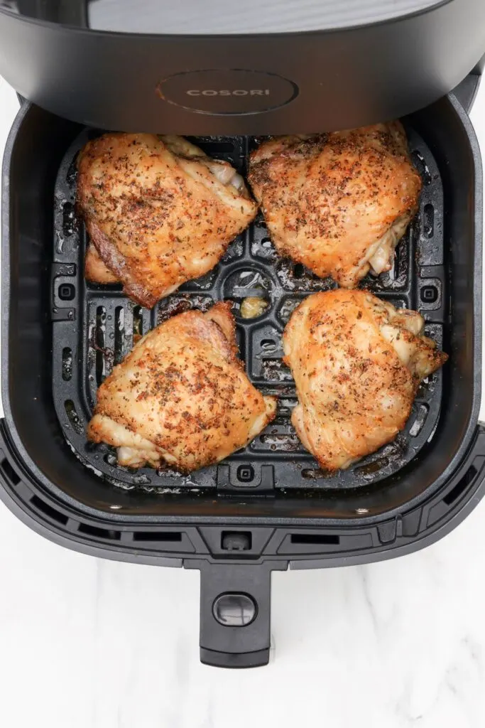 golden crispy chicken thighs in air fryer