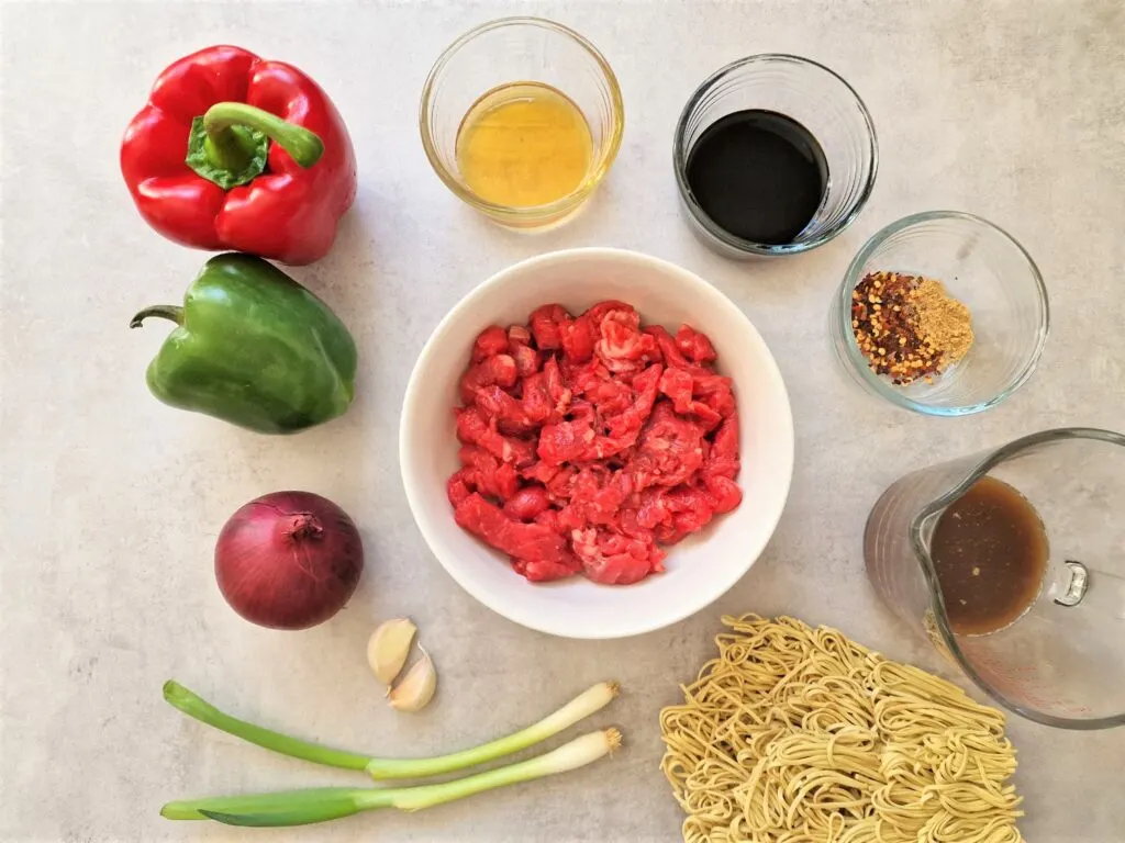 ingredients for beef stir fry