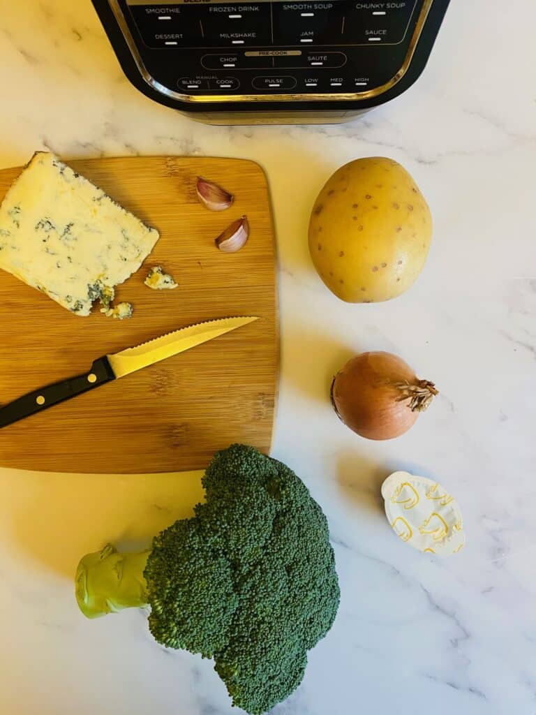 ingredients for Broccoli and Stilton soup maker soup