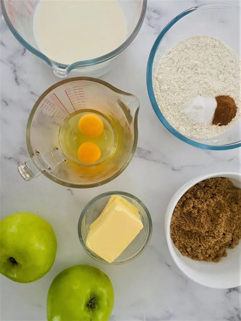 ingredients for apple muffins