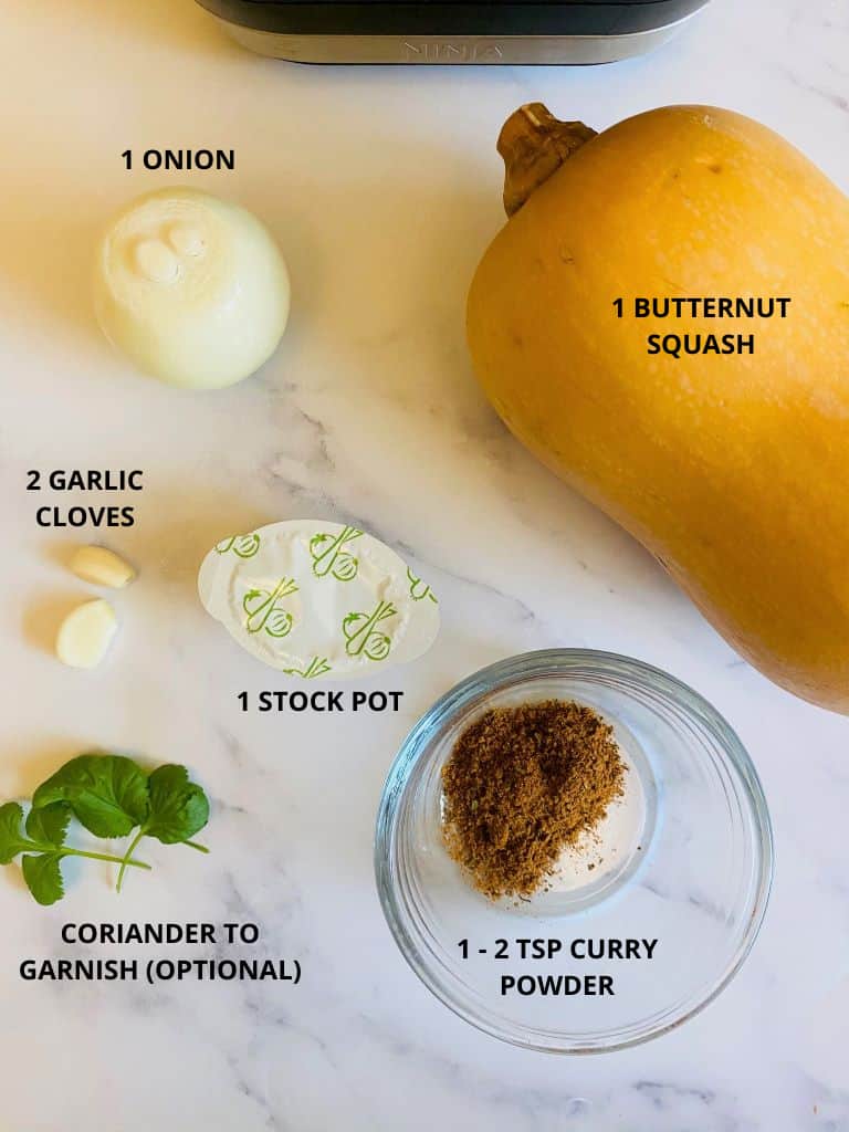ingredients for curried butternut squash