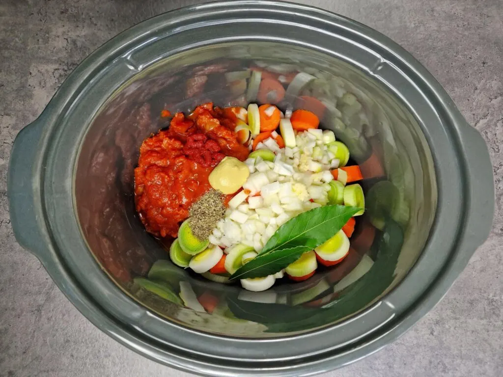 ingredients for pork casserole in slow cooker