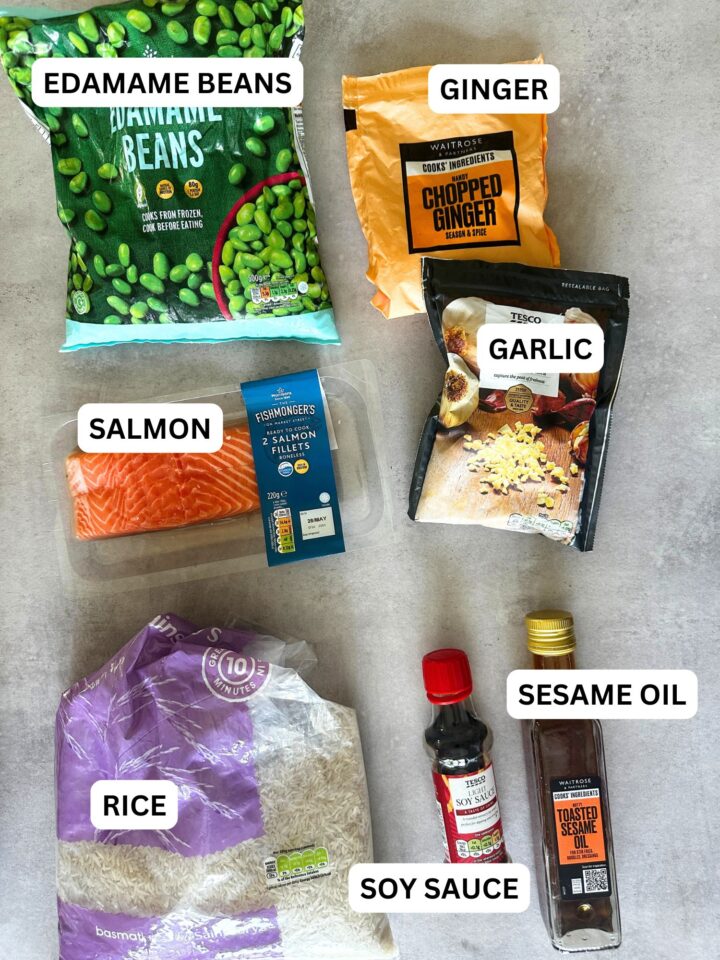 Rice Cooker Soy-Garlic Salmon Rice with Edamame - Liana's Kitchen