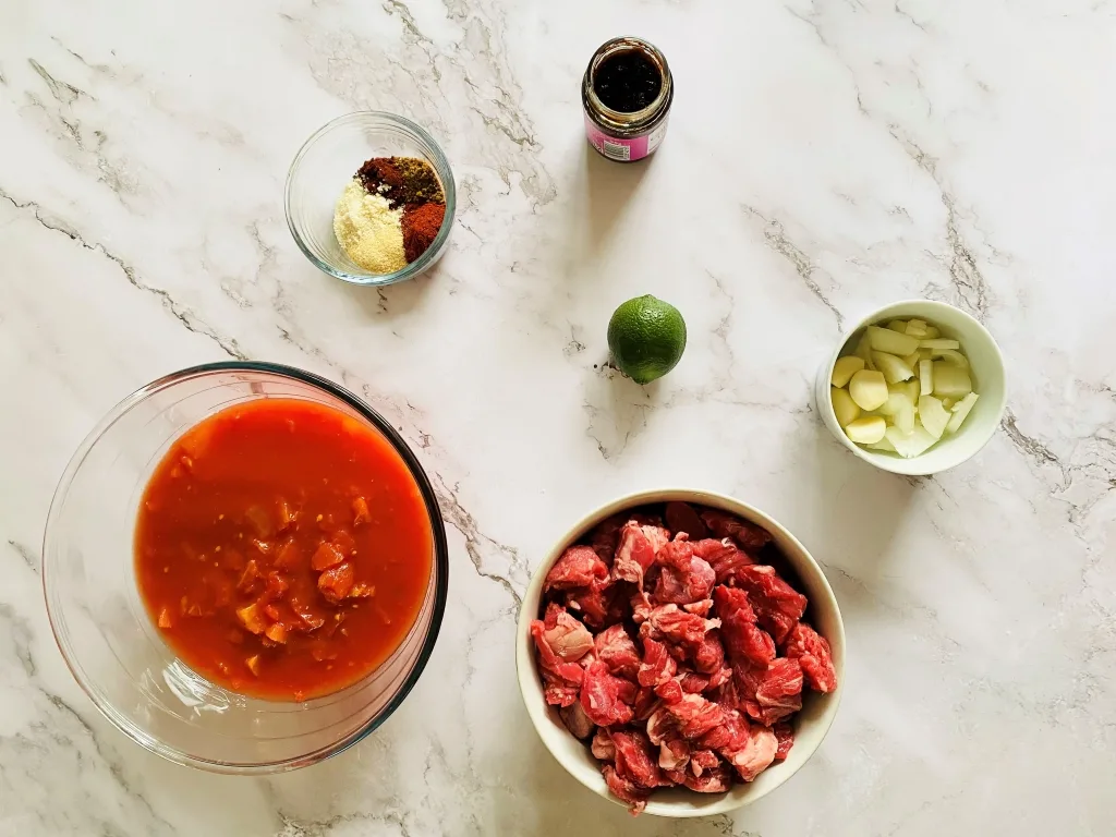 Slow cooker Mexican beef stew ingredients