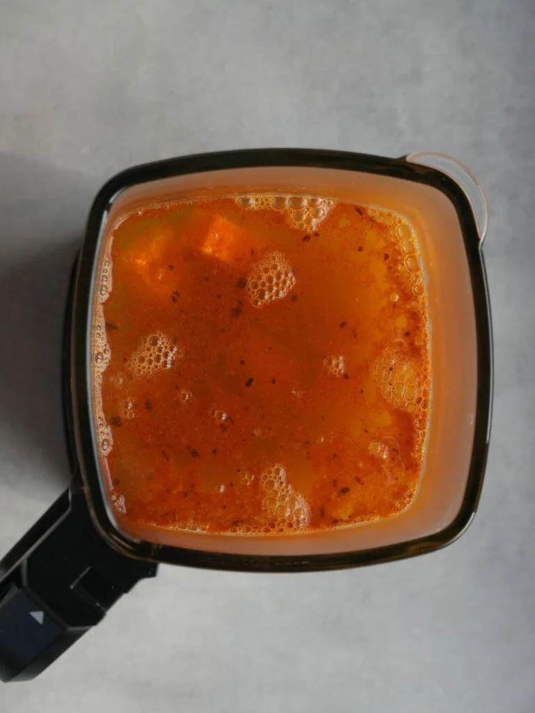 water added to ingredients in a soup maker for butternut squash soup