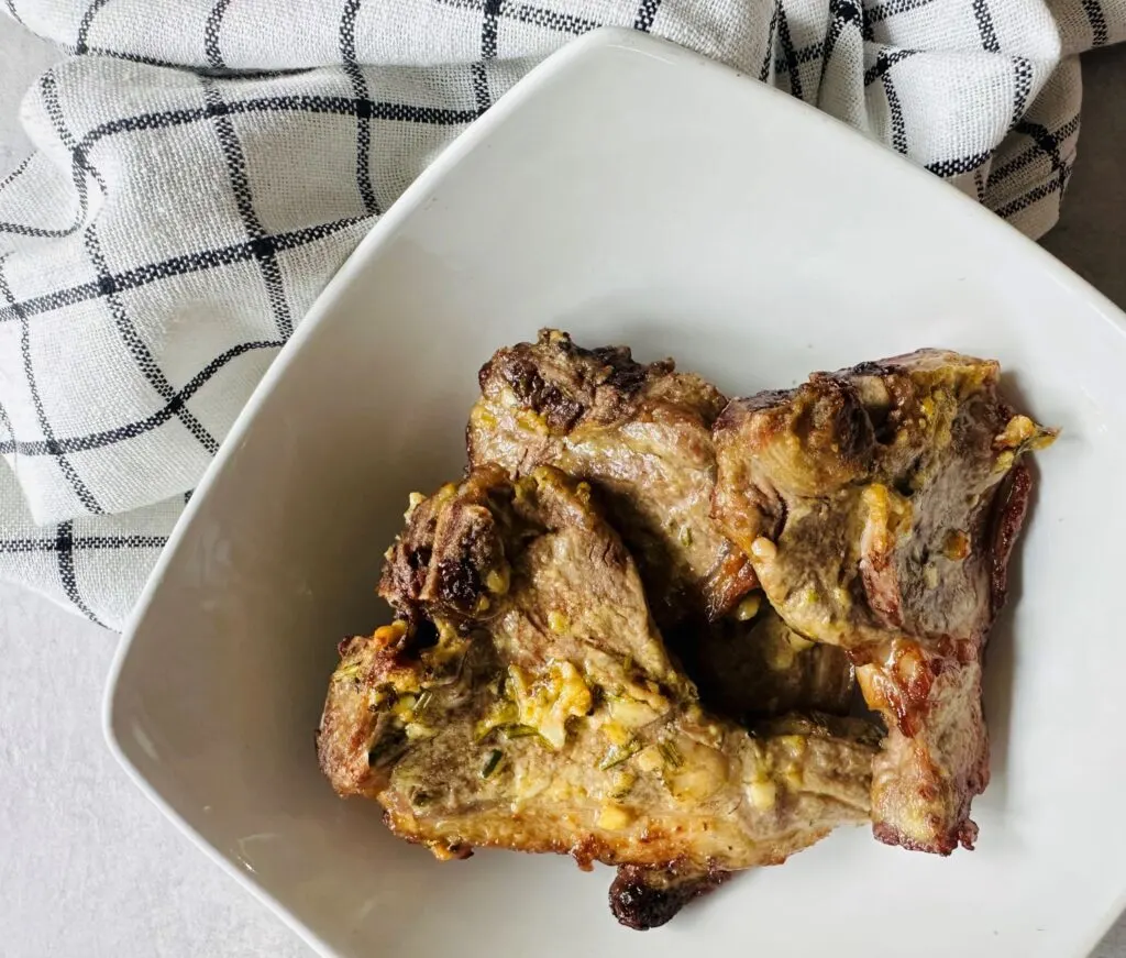 air fried lamb chops in bowl