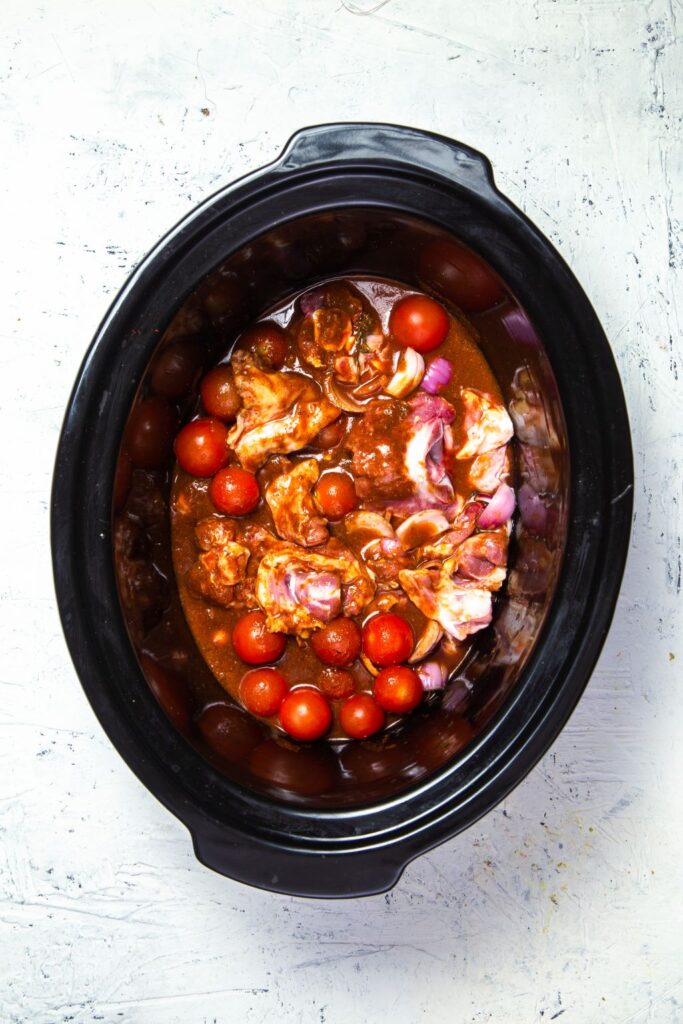 lamb curry ingredients in slow cooker