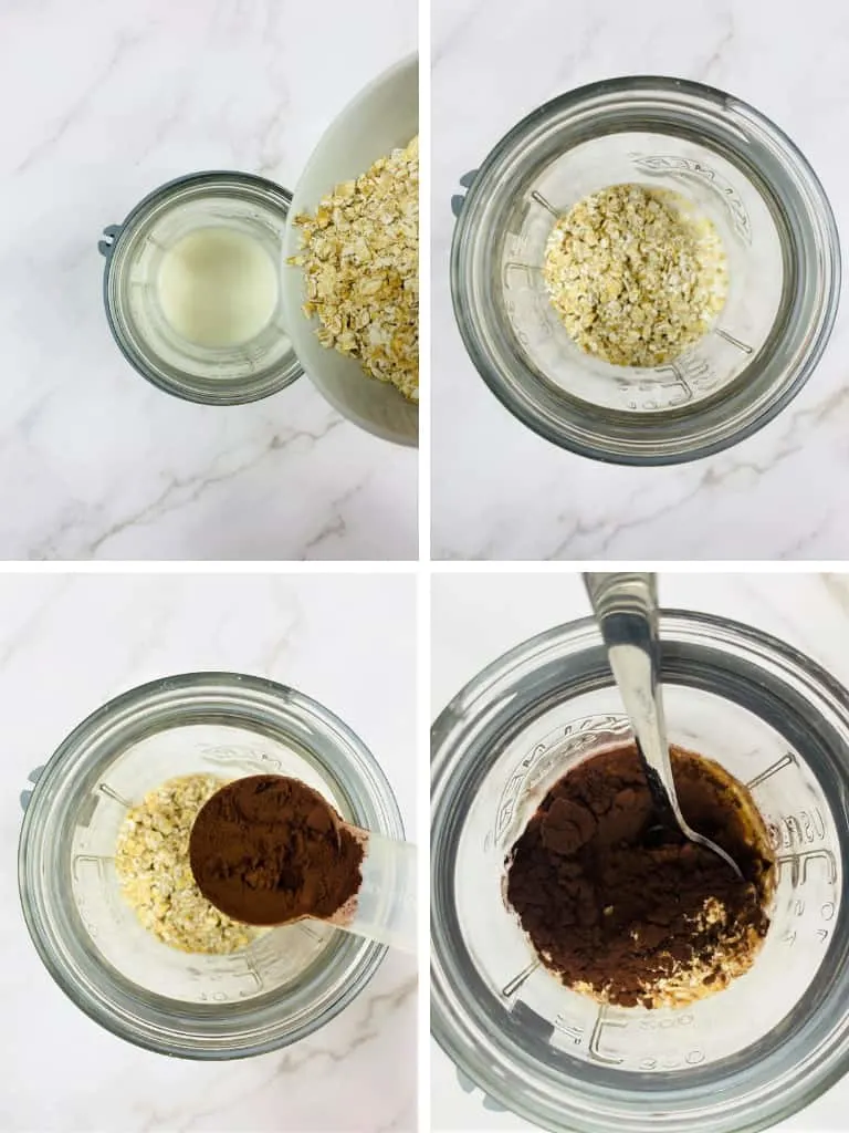 making chocolate overnight oats