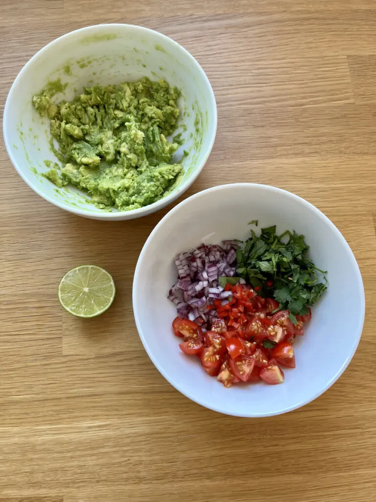 mashed avocado for making guacamole