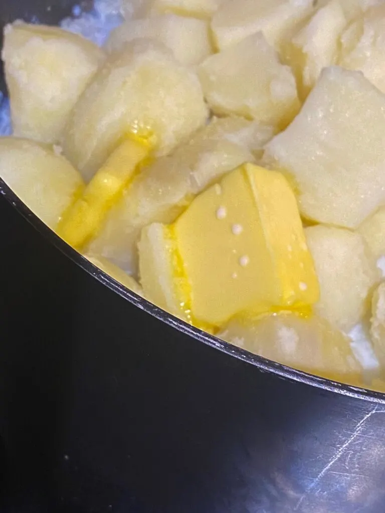 melting butter in mashed potatoes