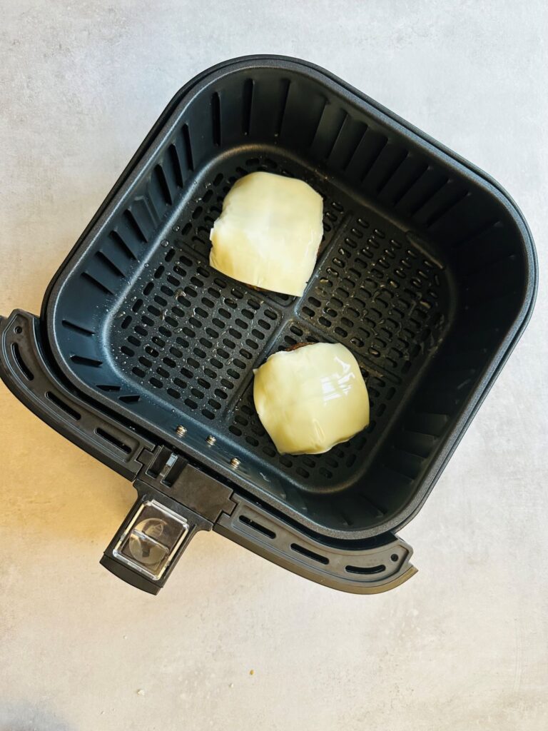 melting cheese on burgers in air fryer