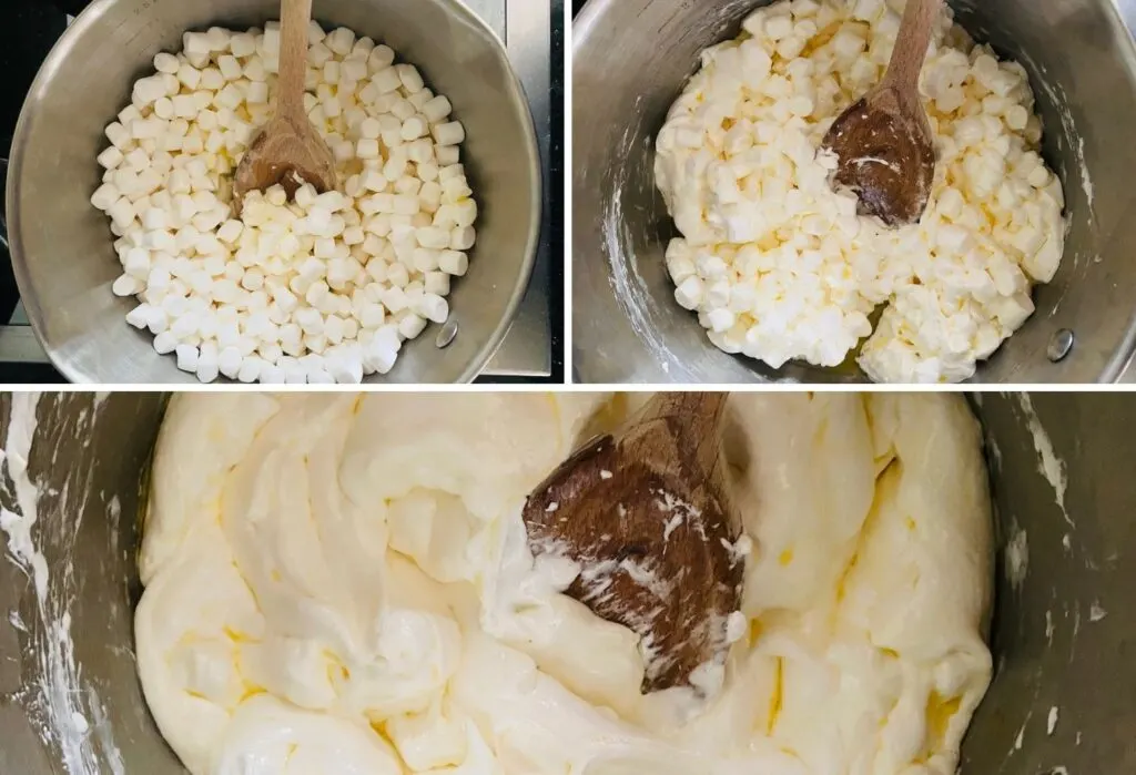 melting marshmallows for rice krispies treats