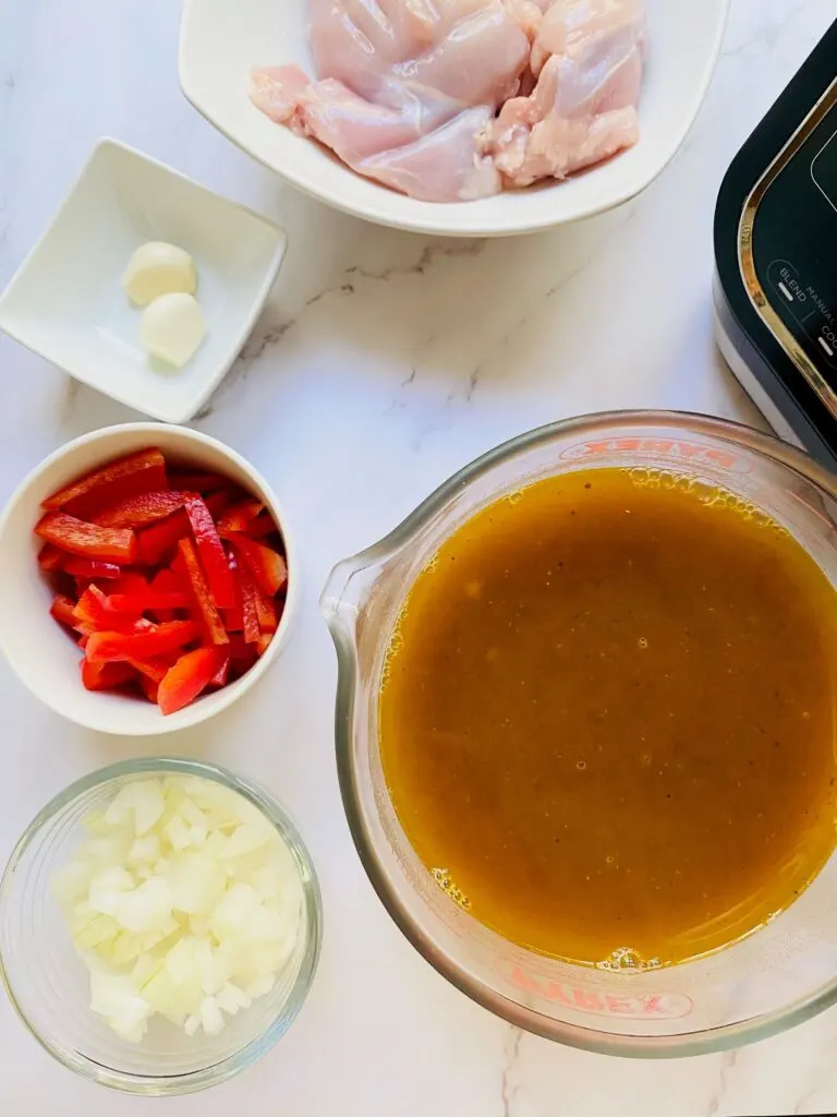 ingredients for Mayflower Chinese Chicken Curry in a Ninja Soup Maker