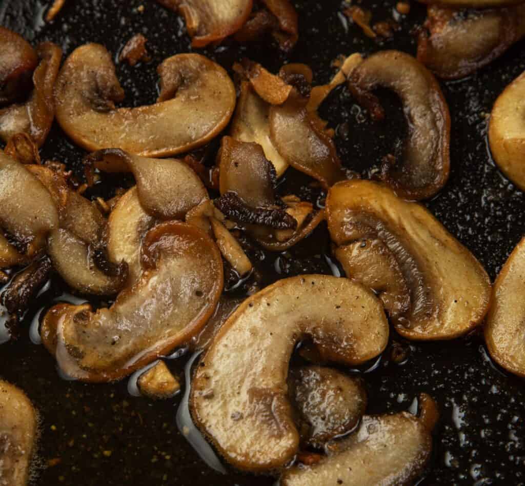 frying mushrooms