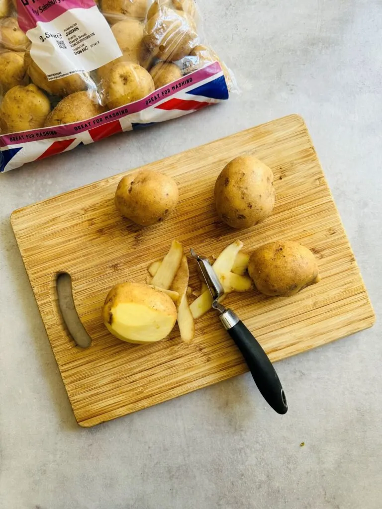 peeling potatoes for air fryer roast potatoes