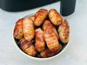 pigs in blankets next to air fryer