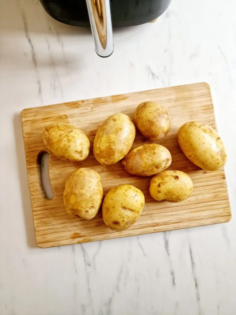 potatoes next to air fryer