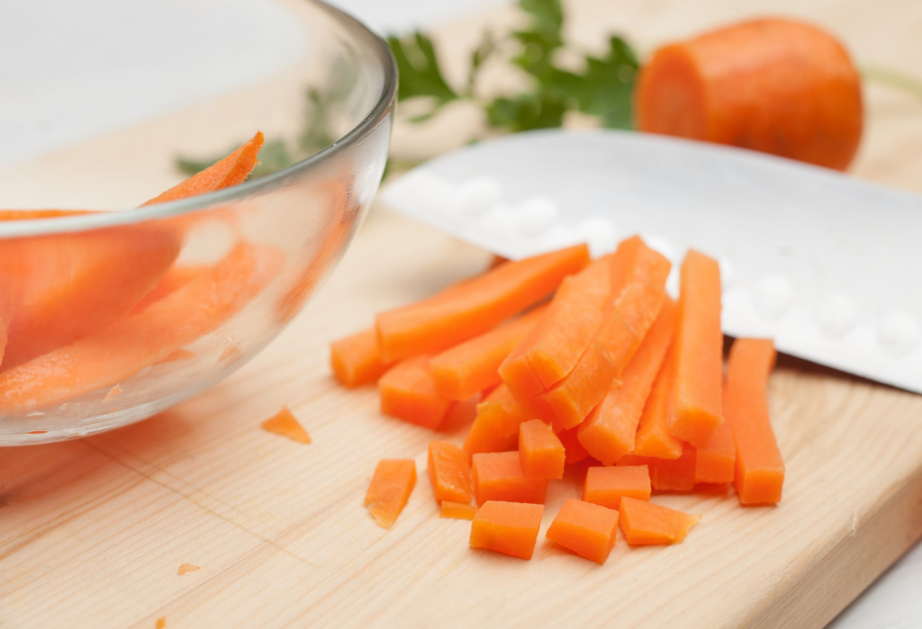 preparing carrots