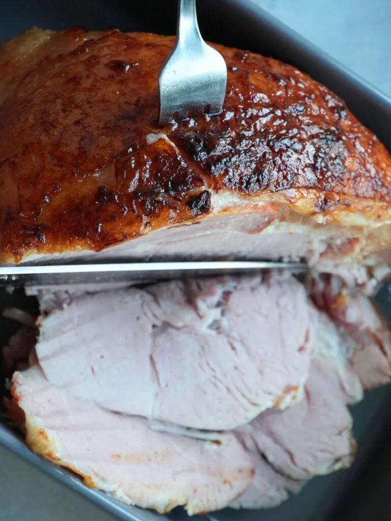 pressure cooked gammon joint put in air fryer to crisp up the fat