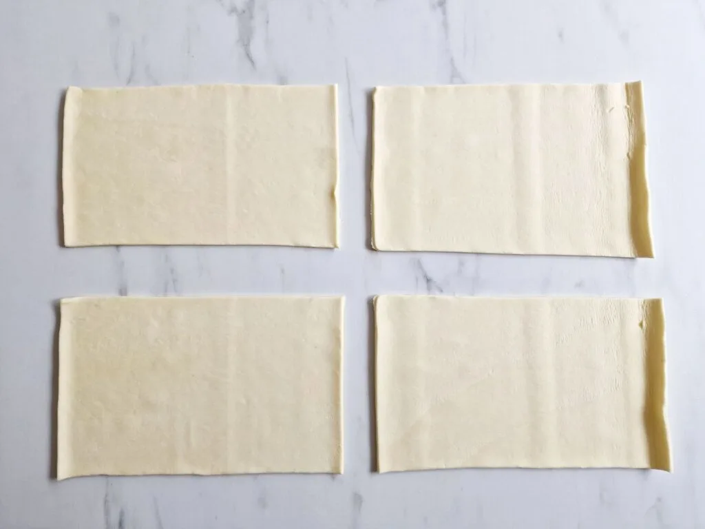 puff pastry cut into rectangles