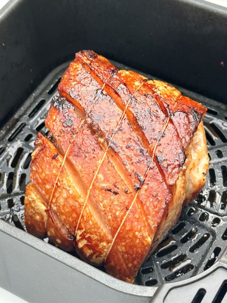 roasted pork loin in air fryer basket 