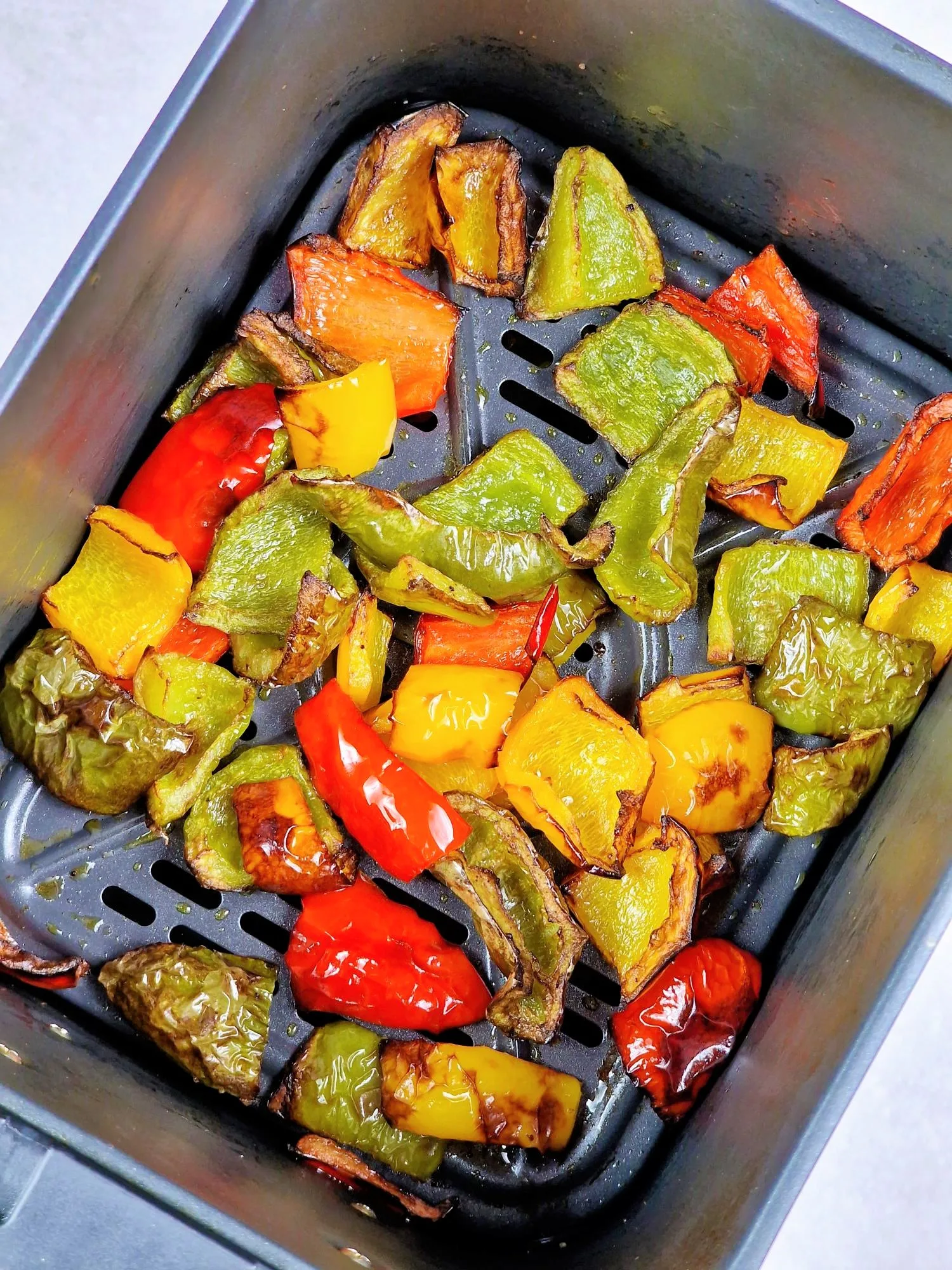 roasted peppers in an air fryer