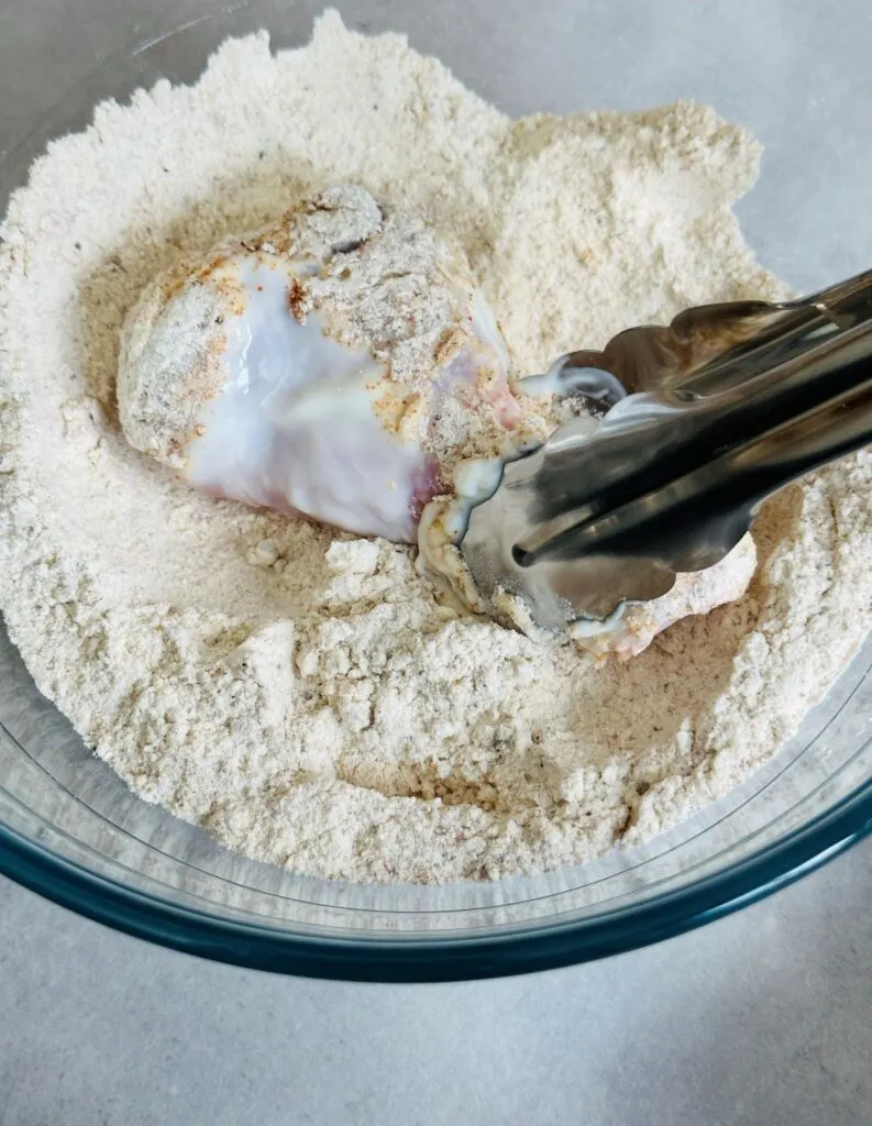 rolling chicken in flour